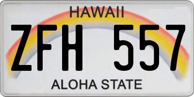 HI license plate ZFH557