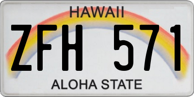 HI license plate ZFH571