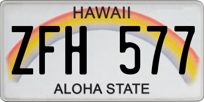 HI license plate ZFH577