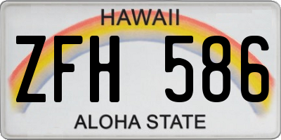 HI license plate ZFH586