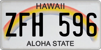 HI license plate ZFH596