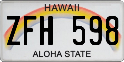 HI license plate ZFH598
