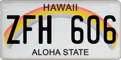 HI license plate ZFH606