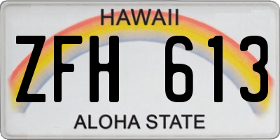 HI license plate ZFH613