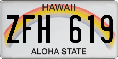 HI license plate ZFH619