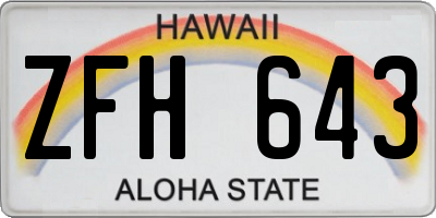 HI license plate ZFH643