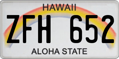 HI license plate ZFH652