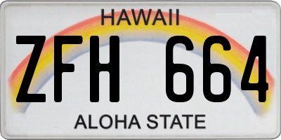 HI license plate ZFH664