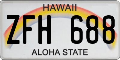 HI license plate ZFH688