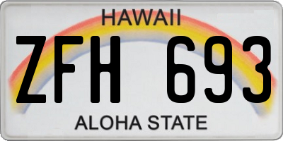 HI license plate ZFH693