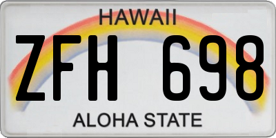 HI license plate ZFH698