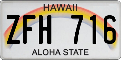 HI license plate ZFH716
