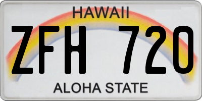 HI license plate ZFH720