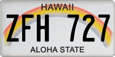 HI license plate ZFH727