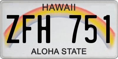 HI license plate ZFH751