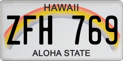 HI license plate ZFH769