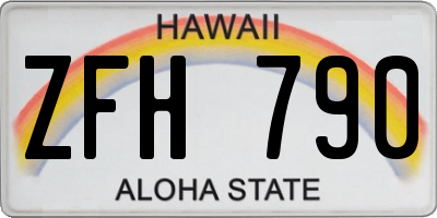 HI license plate ZFH790