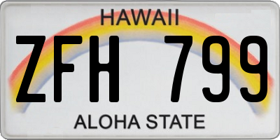 HI license plate ZFH799
