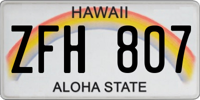 HI license plate ZFH807