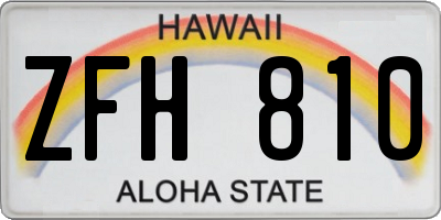 HI license plate ZFH810