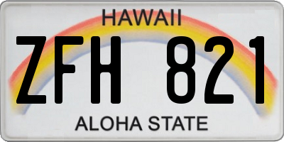 HI license plate ZFH821