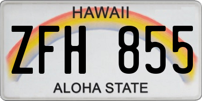 HI license plate ZFH855