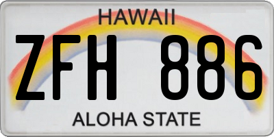 HI license plate ZFH886