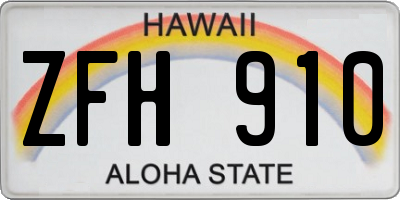 HI license plate ZFH910