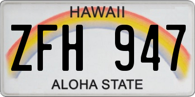 HI license plate ZFH947