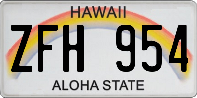 HI license plate ZFH954