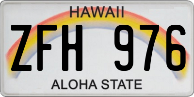 HI license plate ZFH976