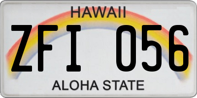 HI license plate ZFI056
