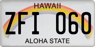 HI license plate ZFI060
