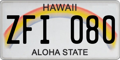 HI license plate ZFI080