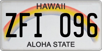 HI license plate ZFI096