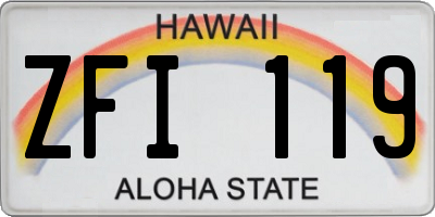HI license plate ZFI119