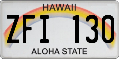 HI license plate ZFI130
