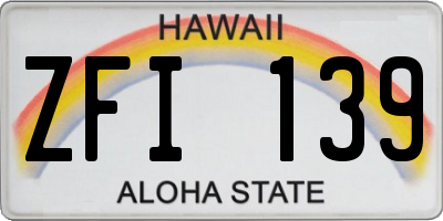 HI license plate ZFI139