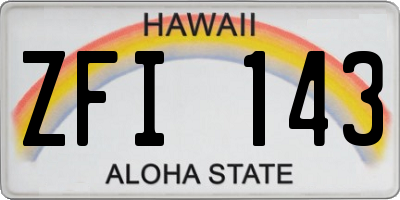 HI license plate ZFI143