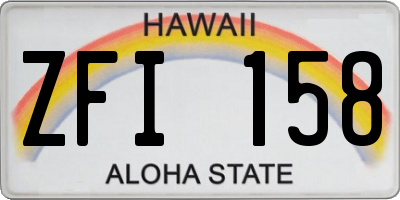 HI license plate ZFI158
