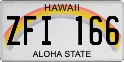 HI license plate ZFI166