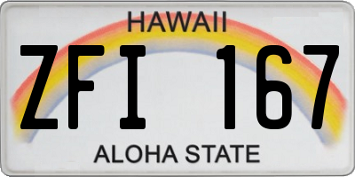 HI license plate ZFI167