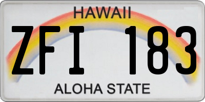 HI license plate ZFI183