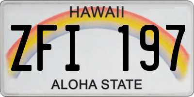 HI license plate ZFI197
