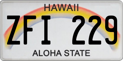 HI license plate ZFI229