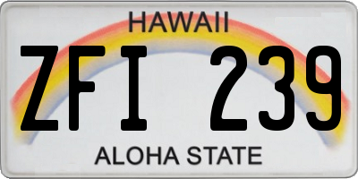 HI license plate ZFI239
