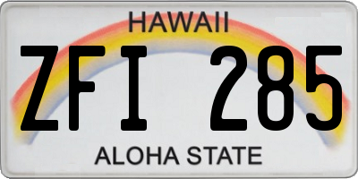 HI license plate ZFI285