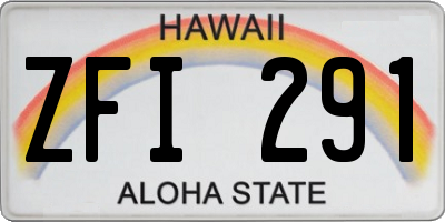 HI license plate ZFI291