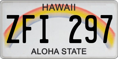HI license plate ZFI297