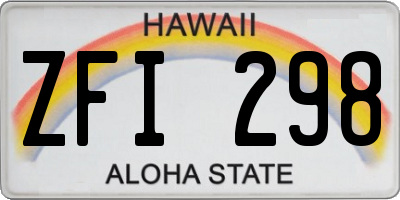 HI license plate ZFI298